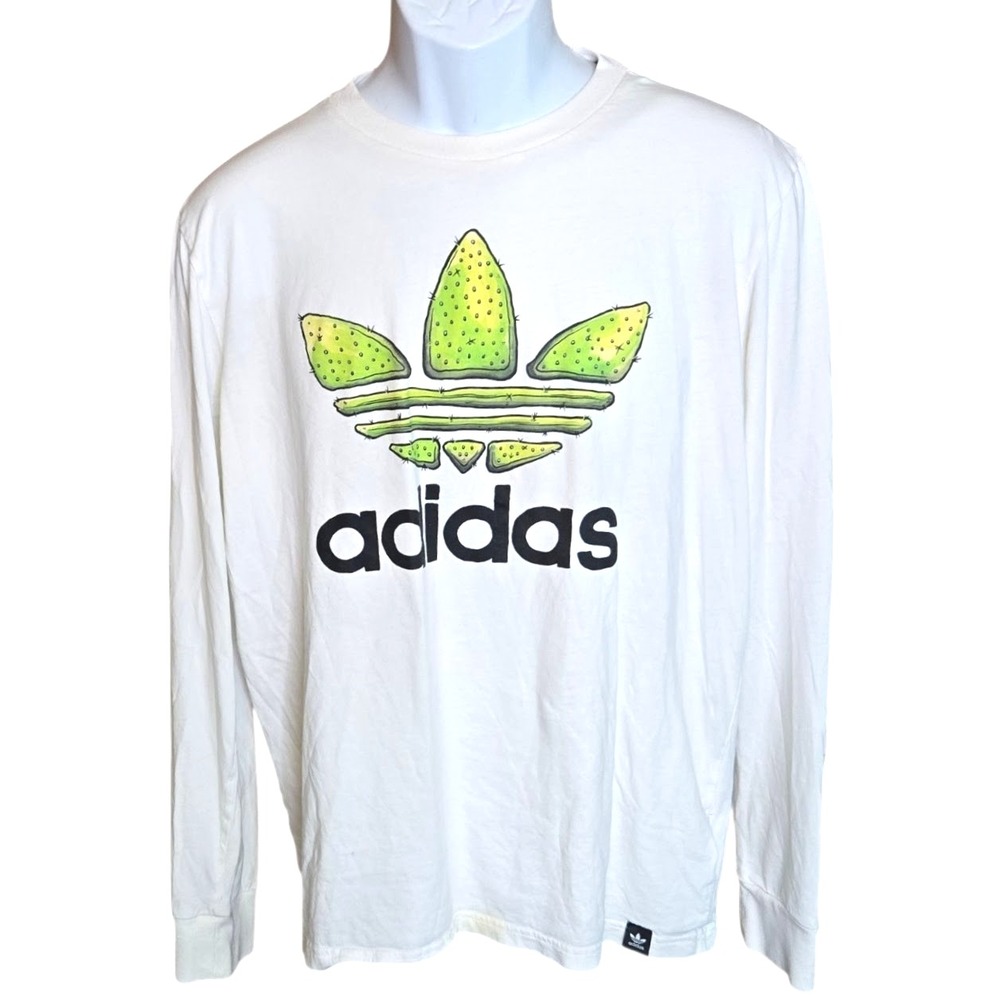 Adidas Unisex Cactus Succulent Graphic T Shirt Size Large Outdoor Desert Plant